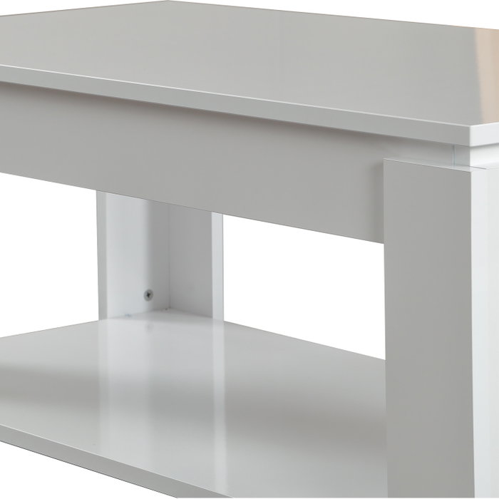 Hanah Home Mesa de Centro Shelf - Shiny White